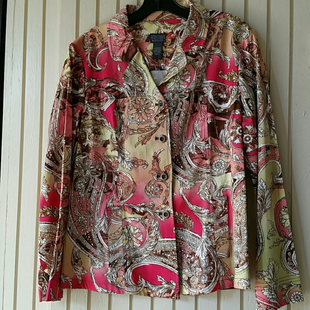 Chico's Additions Brand New Golden Scrolls Jacket